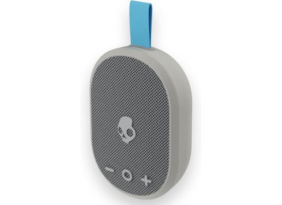 Skullcandy Ounce Wireless Bluetooth Speaker - IPX7 Waterproof Mini Portable Speaker with 16 Hour Battery, Downward Firing Passive Radiator, and Ballistic Nylon Carry Strap - Light Grey